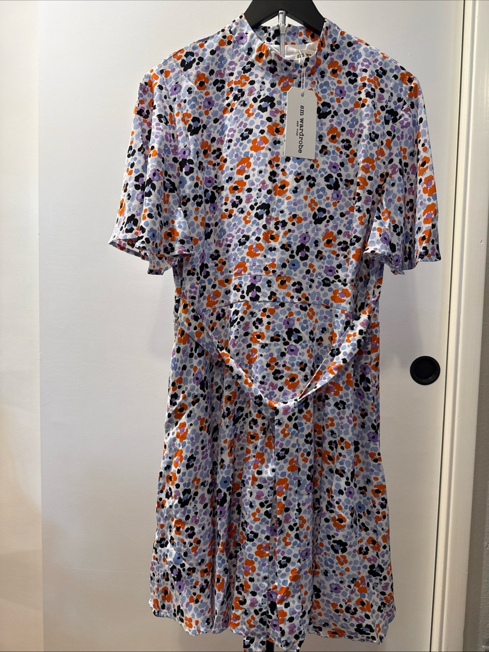 Sm Wardrobe dress a vibrant multicolor floral print with a flutter-sleeve SizeXL